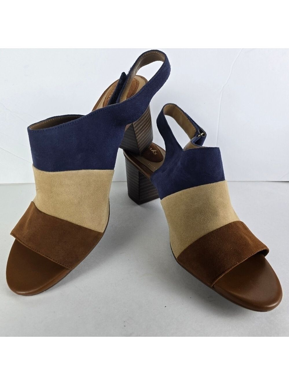 Clarks Blue and Brown Sandals